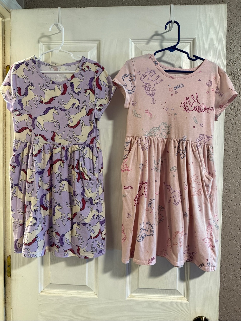 Wonder Nation Pink & Purple Girls' Unicorn Print Dresses